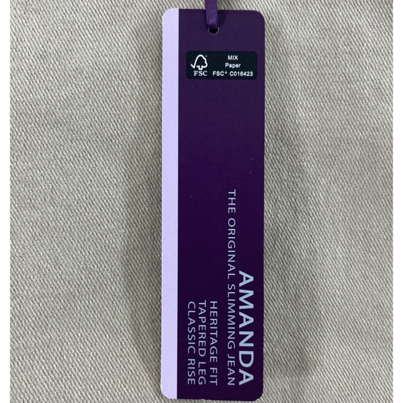 Gloria Vanderbilt Amanda Jeans Women Size 18 Tan Denim Tapered Leg High Rise Mom - Picture 10 of 14